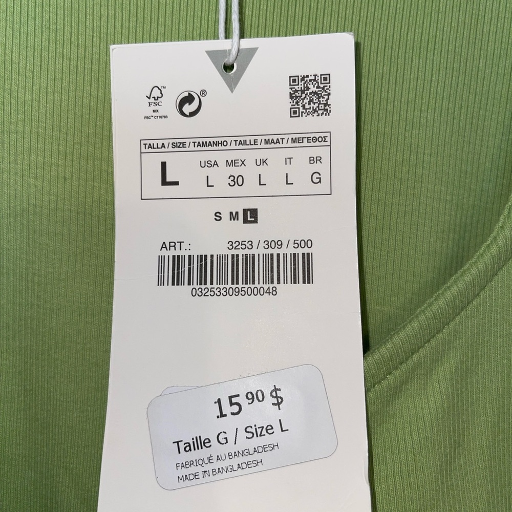 Zara Light Green Ruffle Crop Top - Picture 3 of 3